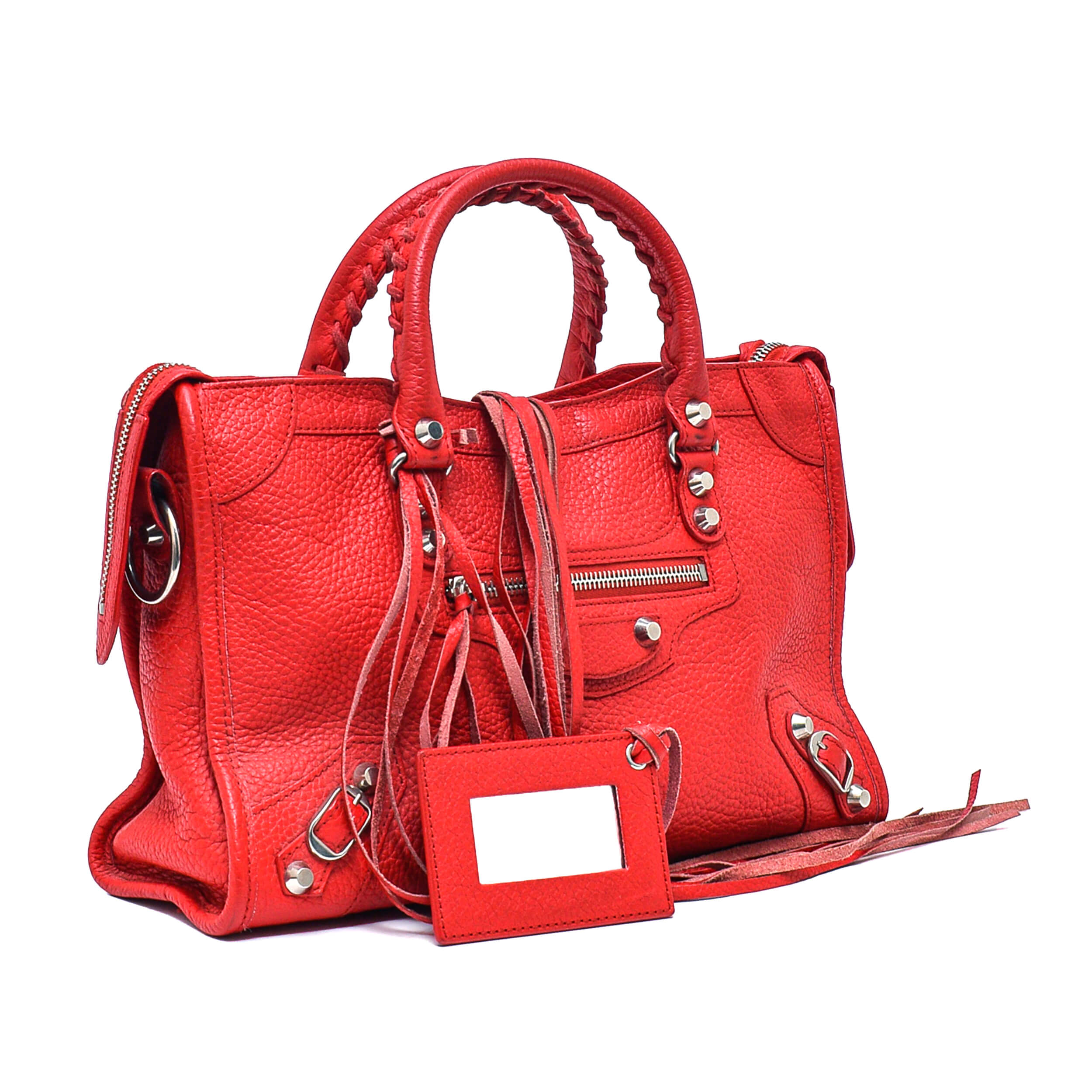 Balenciaga -Le City Red Leather Motorcyle Small  Bag